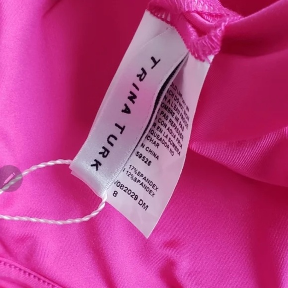 Trina Turk One Piece Swimsuit Monaco Ring Halter Color Rose Size 8 - Picture 4 of 6